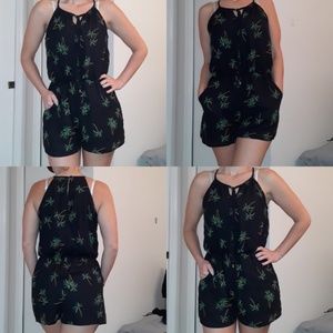 Palm tree print romper